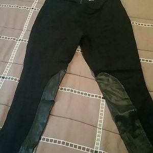 J. Crew leather leggings with faux detail